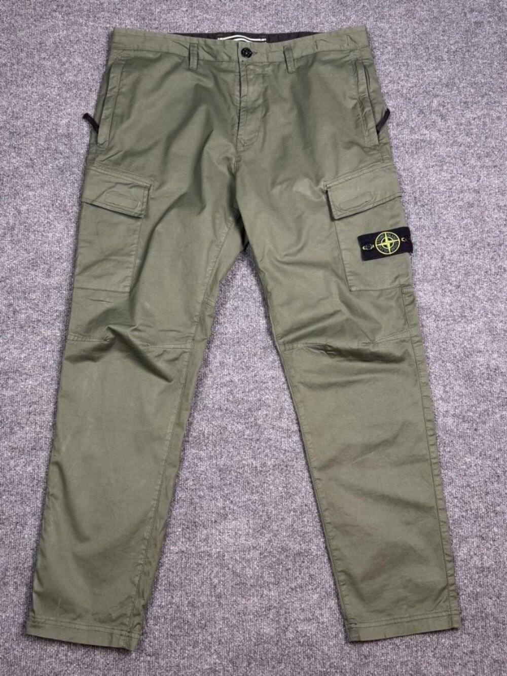 Stone Island Cargo Pants Mens 36 Olive Badge Pockets Certilogo